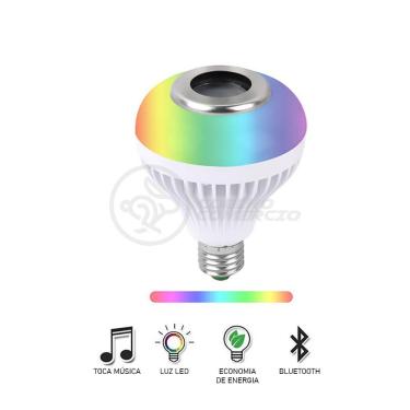 Imagem de Lâmpada Led 12W E27 Rgb Colorida Com Caixa De Som