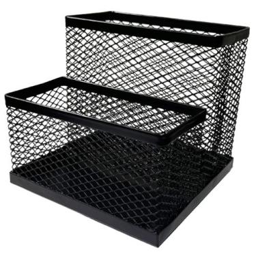 Imagem de Organizador de Mesa para Escritório em Ferro Aramado 2 Nichos - Clink