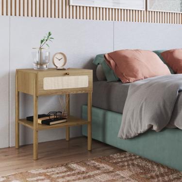 Imagem de Mesa De Cabeceira 01 Gaveta Com Pés Em Madeira Oslo - Hanover
