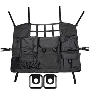 Imagem de Generic Organizador de bagageiro de nylon preto melhora o armazenamento com rede de carga compatível com Jk Jl 2007-2021, instalação simples