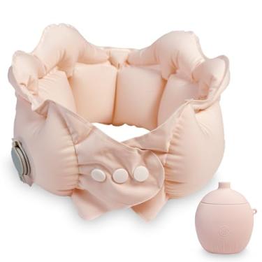 Imagem de Travesseiro inflável portátil de pescoço inflado rapidamente almofada de ar lavável travesseiro de acampamento travesseiro de cabeça dormir para avião, carro, ônibus, trens, casa, escritório, soneca