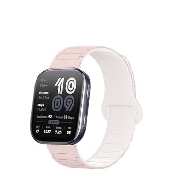 Imagem de KONXISA Pulseira de relógio para relógio Amazfit Bip 6, pulseira de substituição de silicone macio de liberação rápida, pulseira magnética para smartwatch, Pinkstarlight