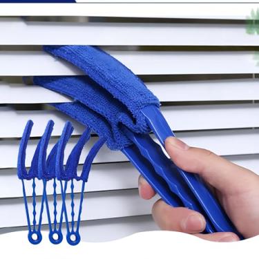 Imagem de 3 peças de escova de limpeza de lacunas removível de microfibra lavável para saídas de ar condicionado, persianas, interiores de carros e espaços apertados, azul