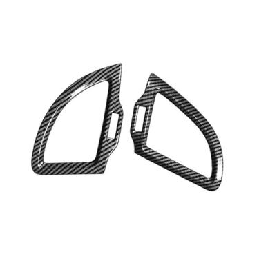 Imagem de 2 peças de fibra de carbono ABS capa de moldura de saída de ar frontal do carro frontal central painel lateral acabamento compatível com acessórios Kia Stinger 2018-2023