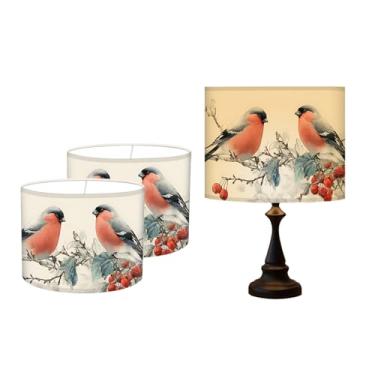 Imagem de Abajur de mesa, 33 cm L x 25 cm A impressão HD geométrico floral deixa abajur de mármore, abajures, decoração moderna de abajur para luminárias de mesa e chão (pássaro, 33 cm L x 25 cm A)