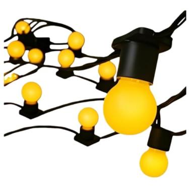 Imagem de Varal de luz para área externa Festão + 25 LÂMPADAS LEITOSAS 15w 127V e 220V varal de luzes Iluminação Decorativa para Jardim e Festas(127V,15 METROS)