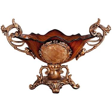 Imagem de Cesta de frutas Cestas de armazenamento para tigela de frutas tigela de frutas retrô europeia prato de frutas de luxo de alta qualidade conchas de pasta manual, decoração de mesa de café para sala de