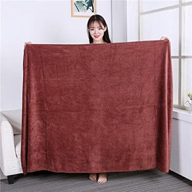 Imagem de SENNIAN Toalha de banho, 120 x 200 cm, super grande, lisa e macia, dupla face, microfibra de secagem rápida, toalha de banho espessa, sem fiapos, café, 70 x 140 cm