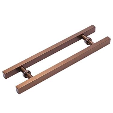 Imagem de Maçaneta deslizante para porta de celeiro retangular quadrada de forma plana, puxador de barra de porta deslizante de aço inoxidável para porta de vidro, ferragens modernas (ouro rosa 120 cm