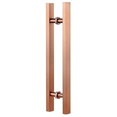 Imagem de HCZKIUJY Puxadores de porta de celeiro externos/interiores, maçaneta de porta de vidro deslizante de aço inoxidável moderna, maçaneta de porta de barra push pull de entrada, maçaneta de porta dupla