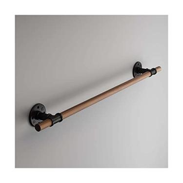 Imagem de Corrimãos de escada antiderrapantes de madeira maciça de madeira natural, uso doméstico contra a parede, grades internas do sótão para idosos, hastes de suporte de corredor (tamanho: 5 m)