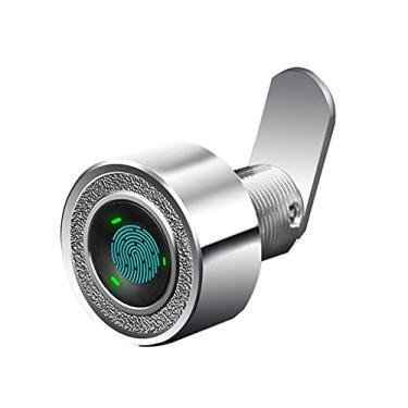 Imagem de Mini gaveta de armário de impressão digital sem chave de liga de zinco fechadura biométrica fechadura elétrica (tamanho: preto L30 mm) ()