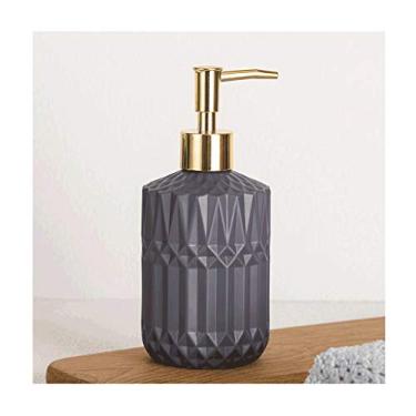 Imagem de Dispensadores de sabão de vidro grosso com bomba de plástico, dispensador de garrafas redondas de bancada com bomba à prova de ferrugem para cozinha, banheiro, pia, sabonete, acessórios de banheiro