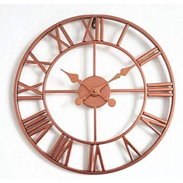 Imagem de Relógio de parede ao ar livre, relógio de parede de jardim grande, retrô, à prova d'água, vintage, ornamento de jardim, fácil de ler