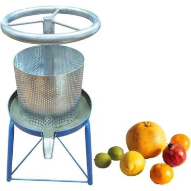 Imagem de FYLFANYAN Espremedor manual de uva, vinho de aço inoxidável resistente, prensa para queijo cenoura laranja e baga, triturador de vinho