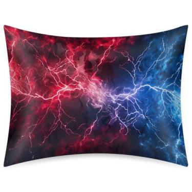 Imagem de Fronha de almofada de cetim de seda de tamanho padrão para cabelo e pele, macia, antiderrapante, refrescante, vermelho, azul, fresca, com fecho de envelope para dormir, mulheres, homens, crianças, 50