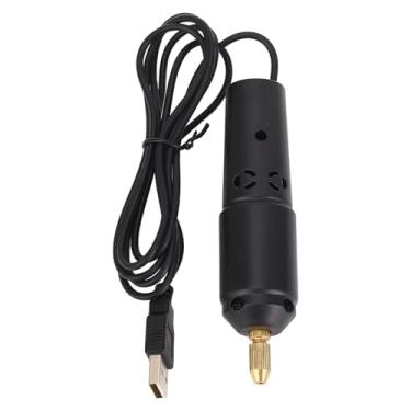 Imagem de YWBL-WH Broca Manual de Torno de Pino, Micro Furadeira Elétrica USB Com 10 Agulhas para Confecção de Joias, Ferramenta Leve de Precisão para Madeira, Plástico e Materiais Macios