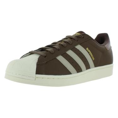 Imagem de adidas Tênis masculino Superstar com cadarço, Earth Strata/Put gray/dourado metálico-marrom, 44
