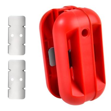 Imagem de Aparador de faixas com lâminas de carboneto de tungstênio, borda de plaina manual para rebarbas, aparador quádruplo para aparar faixa de borda, cortador de borda para PVC ABS melamina, vermelho