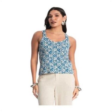 Imagem de Blusa Regata Nadador Feminina Estampada Alça Larga Rovitex-Feminino
