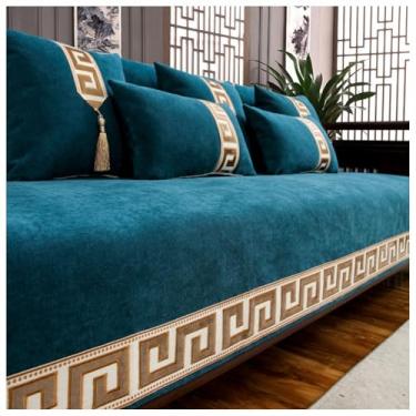 Imagem de SPXMQSS Capa para sofá, capa de sofá seccional, macia de chenille, 1/2/3/4 lugares, antiderrapante, capa de sofá de canto, protetor de móveis A 70 x 150 cm