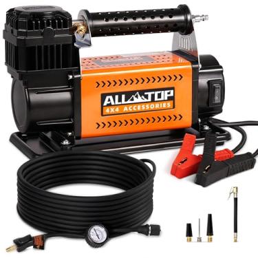 Imagem de ALL-TOP O kit de compressor de ar portátil de 12 V para serviço pesado infla 180 L (6,35 Ft³)/Min Max 150PSI dissipação de calor de metal garante trabalho de serviço para profissionais, inclui uma bolsa de transporte robusta de 1680D para veículos 4x4