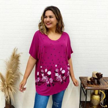 Imagem de Blusa Bata De Malha Viscolycra Plus Size Tamanho 52 54 - Sarat Moda In