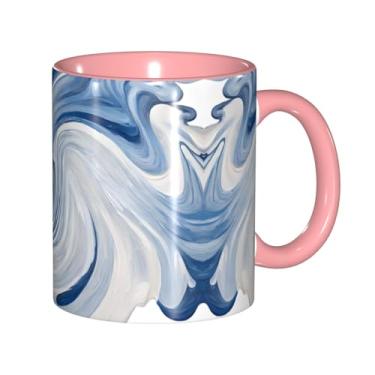 Imagem de Zeraoke Canecas de café criativas com impressão mural de mármore, personalizadas, presente para família, tamanho de 325 ml, unissex