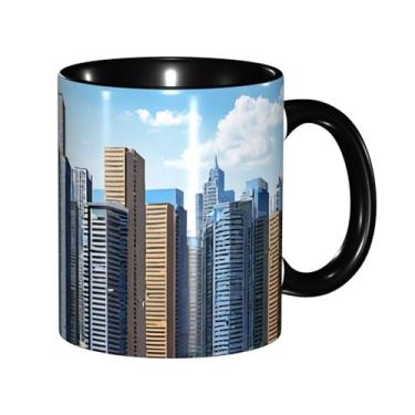 Imagem de Zeraoke Canecas de café criativas com estampa de cidade, personalizadas, presente para família, tamanho de 325 ml, unissex