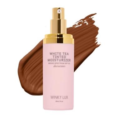 Imagem de Winky Lux Hidratante colorido de chá branco FPS 30 - cobertura montável com FPS facial, protetor solar leve para o rosto, acabamento naturalmente radiante, cobertura de longa duração com vitamina E