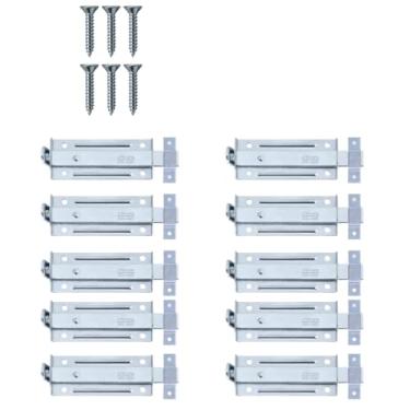 Imagem de Ferrolho Trinco Tarjeta Fecho Chato Para Porta Janela Portão 5,5cm Zincado | Silvana | Kit 10 Un