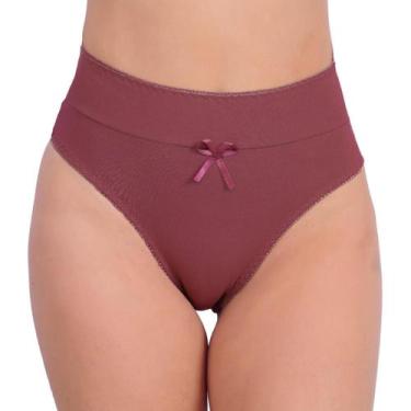 Imagem de Kit 10 Calcinha Cotton Algodão Liso com Cós Duplo Alto e Elástico Ling