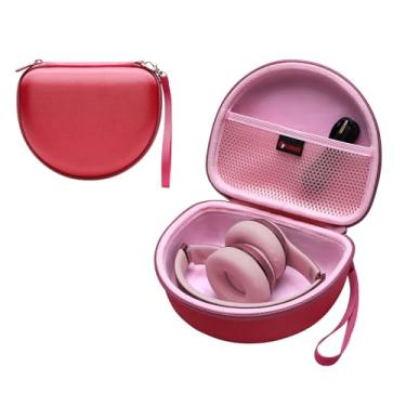 Imagem de XANAD Capa rígida para Beats Solo 4 / Beats Studio Pro/Beats Studio 3 / Beats Solo 3 / Beats Solo 2 e para fones de ouvido Bluetooth TOZO HT2 (rosa externo + rosa interno)