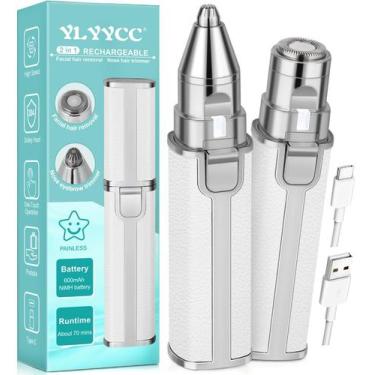 Imagem de Aparador de pelos nasais YLYYCC, barbeador facial 2 em 1, aparador de 