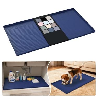 Imagem de URMONA Tapete de silicone impermeável embaixo da pia 86 cm x 48 cm, forro de prateleira para cozinha e banheiro, protetor de armário e balcão, armazenamento e organizadores, tapete de areia, itens