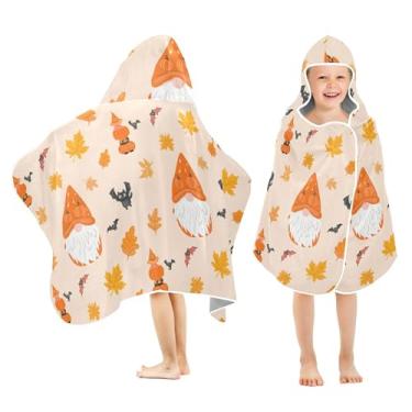 Imagem de Burbuja Gnomos em fantasias de Halloween toalha de banho com capuz para crianças, toalha de praia de pelúcia macia absorvente para meninas e meninos 3-10 anos, 61 x 127 cm