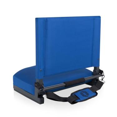 Imagem de Picnic TIME Assento Gridiron Stadium com suporte para as costas, cadeiras dobráveis com encosto e almofada, assento de estádio e apoio de braço acolchoado grosso com alças de transporte e gancho de