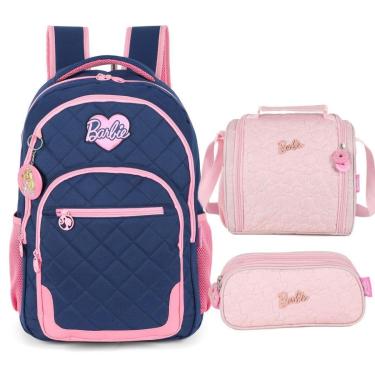 Imagem de Kit Mochila Laptop Lancheira E Estojo Escolar Menina Barbie-Feminino