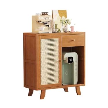 Imagem de hezhuhe2258 Aparador de sala de jantar integrado com parede multifuncional de armazenamento de cozinha porta única com gavetas