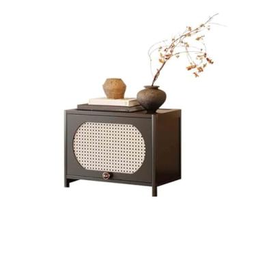 Imagem de hezhuhe2258 Aparador de sala de jantar, aparador de canto pequeno, estante de livros, armazenamento de mesa, sala de estar, estante, unidade de exibição com gavetas (43 cm)