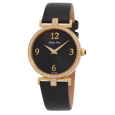 Imagem de Mathey-Tissot Relógio feminino Gaia de quartzo, mostrador preto, D587QPYN, Preto, Moderno