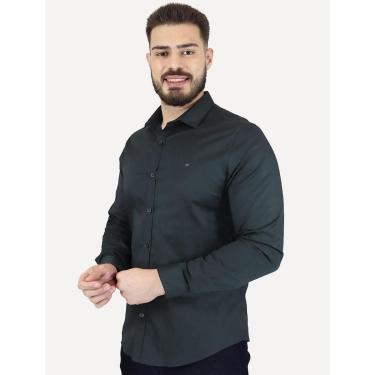 Imagem de Camisa Calvin Klein Jeans Slim Fit New CKJ Logo Azul Marinho-Masculino