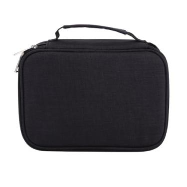 Imagem de Pssopp Organizador de Estojo de Lápis de Grande Capacidade, Saco de Caneta de Tecido Multifuncional Portátil de 72 Slots Com Alça para Canetas ou Marcadores de Aquarela (BLACK)