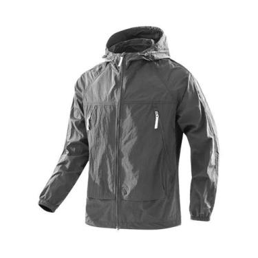 Imagem de Jaqueta Corta-vento Masculina Com Capuz UPF50+, Ultraleve, Com Zíper, 