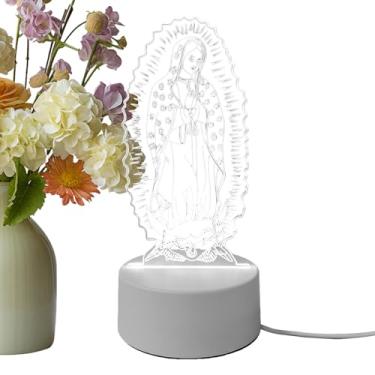 Imagem de Rrlihjgu Luz de mesa LED | Lanterna de oração Mary Design, luminária de mesa religiosa USB - para aniversário, casa, sala de estar, quarto, apartamento, dormitório, berçário, igreja