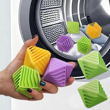 Imagem de 2 bolas dispensadoras de amaciantes de tecido, dispensador de bolas para amaciante de tecido, bolas de roupa antiembaraço para casa, adequadas para todos os tipos de bolas de roupa suja (verde, 6 x 6
