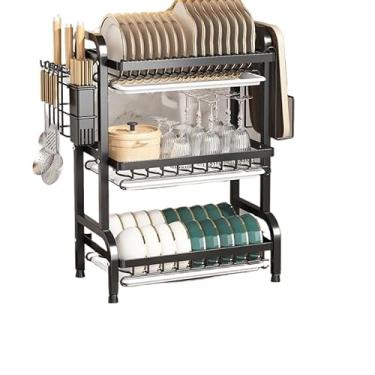 Imagem de Escorredor de Pratos de 3 Andares em Aço Inoxidável para Cozinha