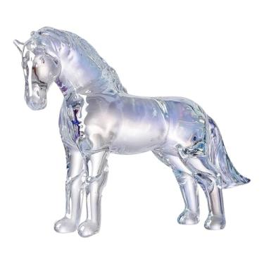 Imagem de Ｂｅｓｇａ Estátua de cavalo de vidro em miniatura, ornamento Feng Shui, peça de colecionador para decoração de loja, aniversário, casamento, inauguração de casa, Style D