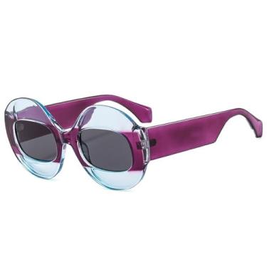 Imagem de Óculos de Sol UV400 - Redondos com Lentes Degradê Transparentes e Contrastantes, Estilo Punk, para Homens e Mulheres, para Esportes ao Ar Livre, Corrida e Ciclismo, 02