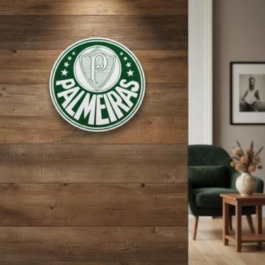 Imagem de Placa Decorativa Escudo PALMEIRAS 20x20cm Metal Ref. RE0173B - MILENO